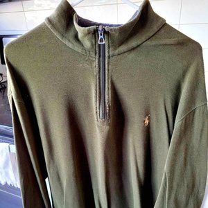 Polo Olive Green 1/4 Zip XL